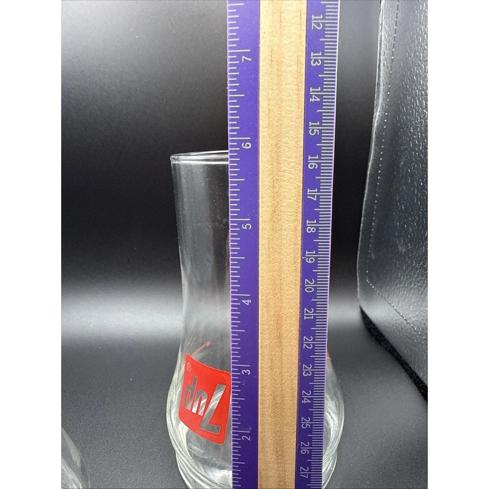 Vintage Set of 2 - 7up The Uncola Upside Down Logo Drinking Glasses Seven Up